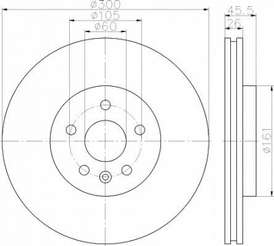 HELLA PAGID 8dd355118391 -  Тормозной диск